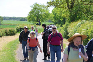 Pilgrims on the way from Salome Wood to Hamerton: 20 May 2023