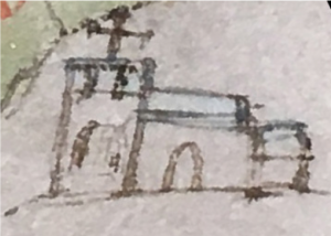 Image of Little Gidding Church from the 1597 map